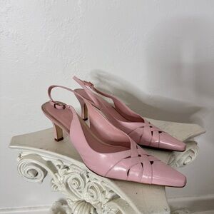 Michelle D Pointy Pink Slingback Heels